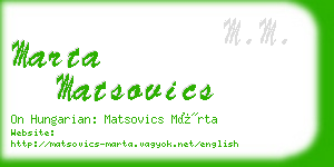 marta matsovics business card